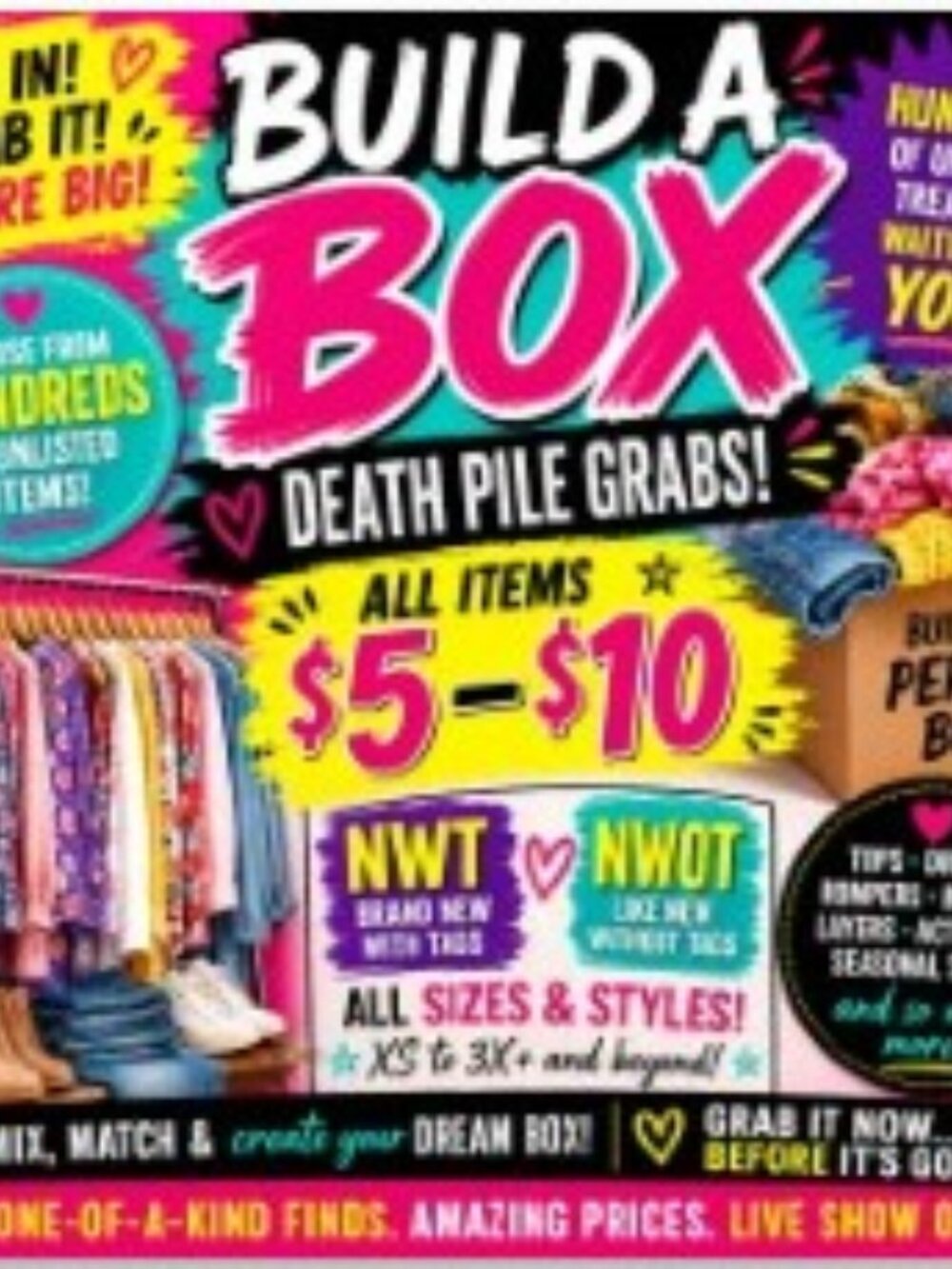 LIVE TONIGHT 8PM ‼️‼️ POP UP DEATH PILE GRABS!‼️‼️